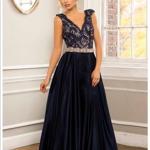 Jovani navy blue gown